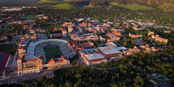 cu boulder campus aerial