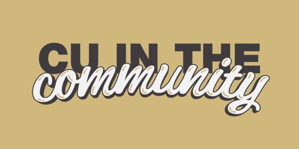 stylized text 'CU in the Community'